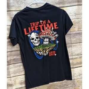 Tillys Grim Days Trip of a Lifetime T-Shirt Men's Small Short Sleeve Black Skate